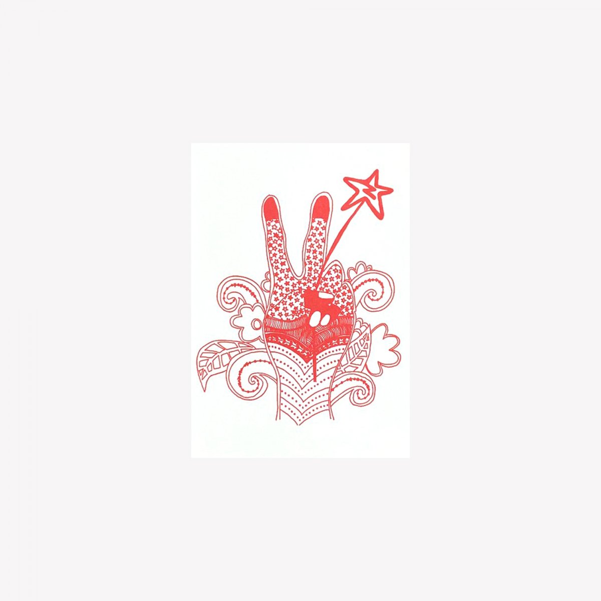ポストカード / PEACE HAND RED